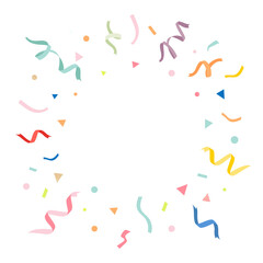 Birthday frame png background, colorful ribbons, transparent design