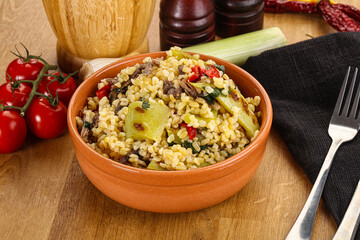 Bulgur with lamb and vegetables