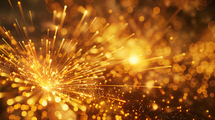 Golden ray background, gradient abstract PPT background