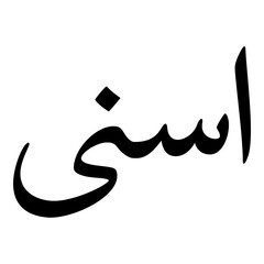 Aisana Muslim Girls Name Naskh Font Arabic Calligraphy