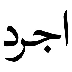 Ajrada Muslim Girls Name Naskh Font Arabic Calligraphy