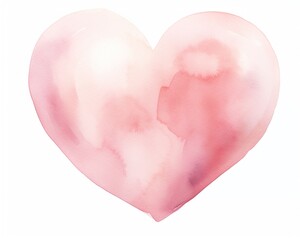 Heart  Gentle pink heart, subtle watercolor, white space , soft color