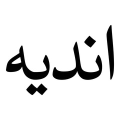 Andia Muslim Girls Name Naskh Font Arabic Calligraphy