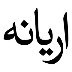 Ariana Muslim Girls Name Naskh Font Arabic Calligraphy
