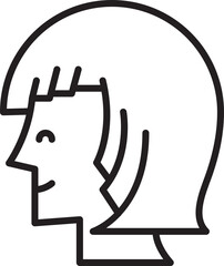 Girl Face Avatar Side View
