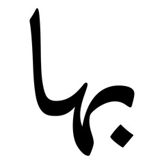 Baha Muslim Girls Name Naskh Font Arabic Calligraphy