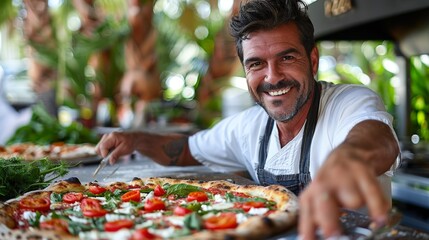 Naples Pizza Festival, celebrating Italian cuisine with pizza-making demonstrations and contests - obrazy, fototapety, plakaty