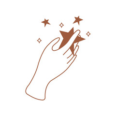 Hand png logo element, aesthetic collage sticker