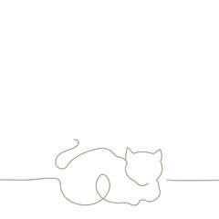 Minimal cat border png, transparent background