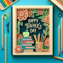 A 3d design for teachers day celebration, greeting card or poster