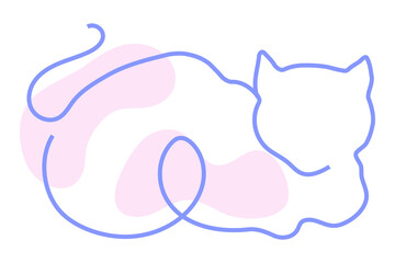 Cat png sticker, line art illustration