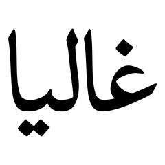 Ghaaliya Muslim Girls Name Naskh Font Arabic Calligraphy