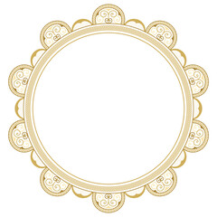 Lace doily frame png transparent, circle shape in classic design