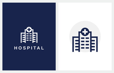 Hospital Sign Building simple logo icon symbol vector