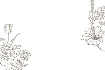 Flower png border transparent background, vintage rose