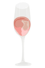 Champagne glass png sticker, pink alcoholic drinks illustration