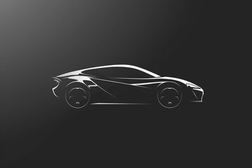 Minimalistic black and silver car icon logo exuding a sense of luxury