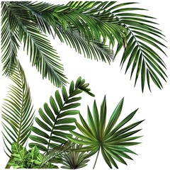 Organic Oasis: Capturing Varying Shapes of Palm Fronds in a Corner Composition