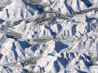 Seamless peaks mountains terrain texture map pattern.