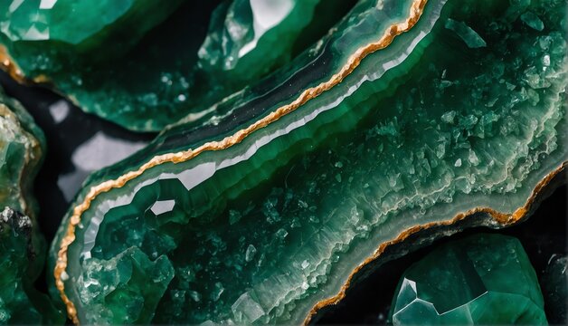 shiny green agate gemstone crystal close-up texture background from Generative AI