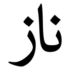 Naaz Muslim Girls Name Naskh Font Arabic Calligraphy
