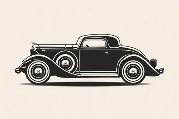 Vintage black car icon logo exuding elegance and sophistication