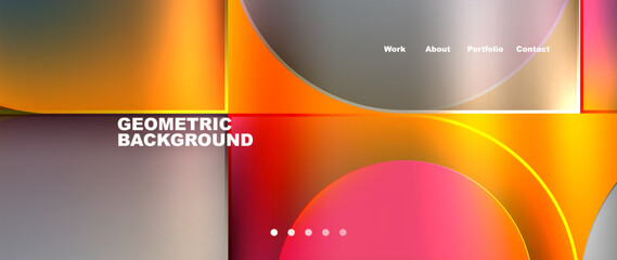 A liquid geometric background with circles and squares resembling automotive lighting. Featuring fluid amber tints and shades, similar to a glass bottle reflecting gas or a drink font