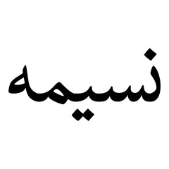 Naseema Muslim Girls Name Naskh Font Arabic Calligraphy