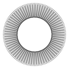 Circular Radial Rays Pattern for Decorative Round Frame.