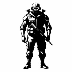 Fototapeta premium soldier in uniform Vector Illustration