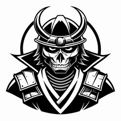 skull with sword and shield Vector Illustration