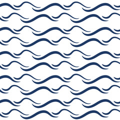 Seamless wave png pattern, transparent background, blue abstract design