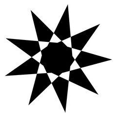 black and white star