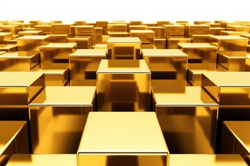 Fototapeta premium piles of gold bar block isolated on white background