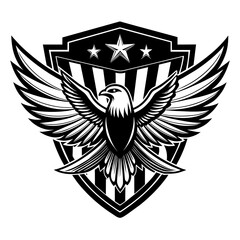 Fototapeta premium Shield with wings Vector Illustration 