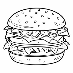 Hand drawn hamburger Vector Illustration 
