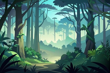 jungle with trees