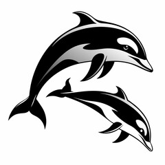 Silhouette of a dolphin Vector Illustration 