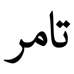 Tamar Muslim Girls Name Naskh Font Arabic Calligraphy