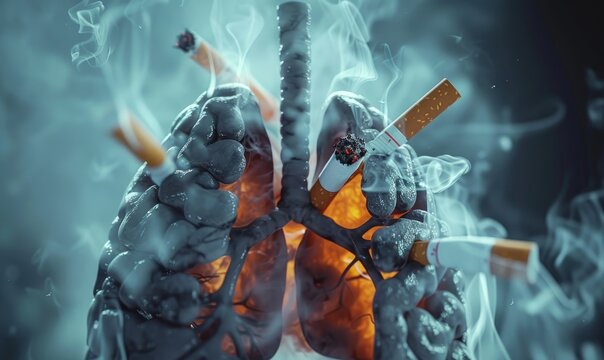 Burn lungs caused smoking, no smoking recommendation for health