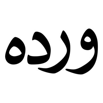 Warda Muslim Girls Name Naskh Font Arabic Calligraphy