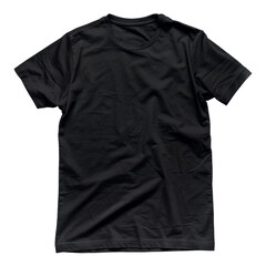 Black t-shirt  isolated on transparent background.  - obrazy, fototapety, plakaty