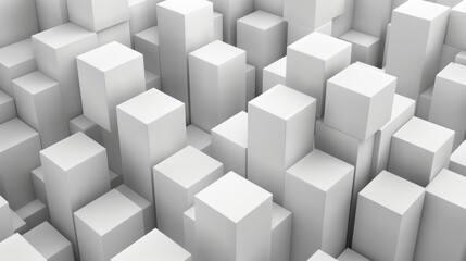An illustration with a perspective effect of white cubes in modern format
