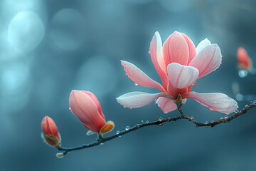 pink magnolia blossom