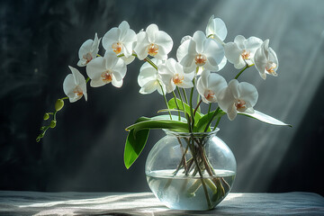 white orchid in a vase