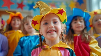 Little ones at school express their dreams and ambitions through creative play,  donning costumes that represent their desired careers