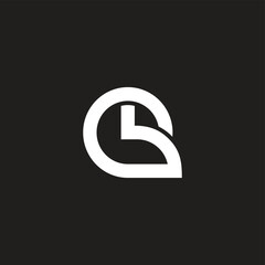 letter cb simple geometric round line logo vector