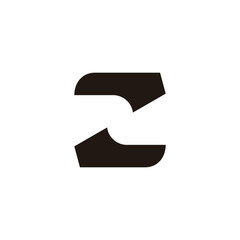 Obraz premium letter z number 2 slice simple geometric logo vector