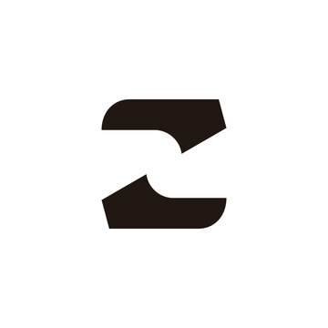 letter z number 2 slice simple geometric logo vector
