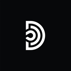 Letter D line logo design vector template illustration